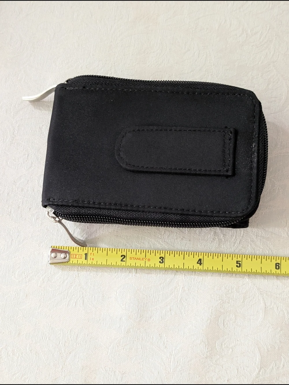 TravelTrend Black Nylon Zip-Around Travel Passport & ID Holder Wallet Organizer